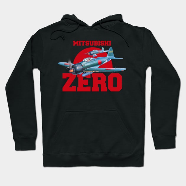 A6M Zero | WW2 Plane Hoodie by Distant War